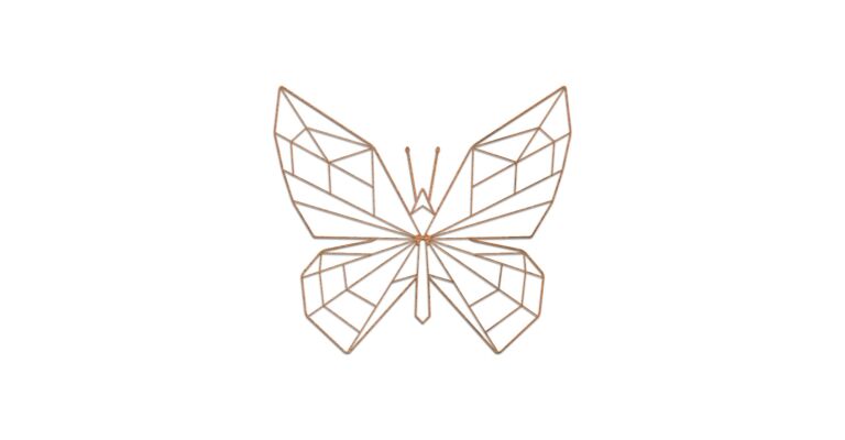 Cortenstaal wanddecoratie Butterfly 1.0