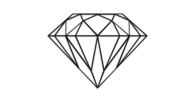 Metalen wanddecoratie Diamond