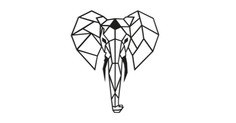 Metalen wanddecoratie Elephant 2.0