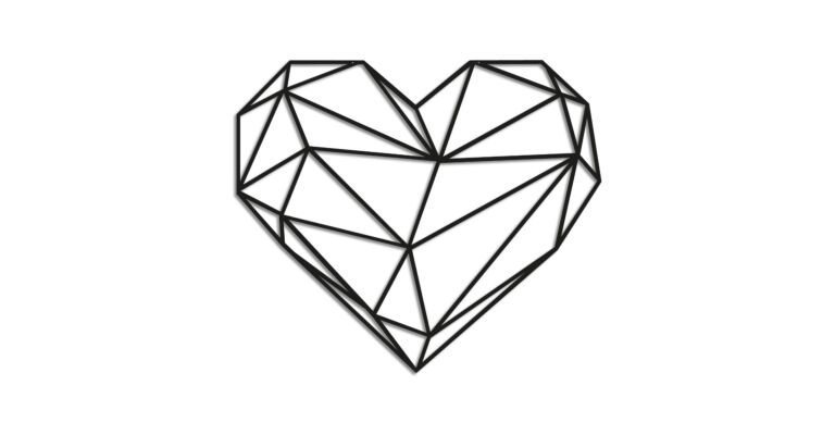 Metalen wanddecoratie Heart