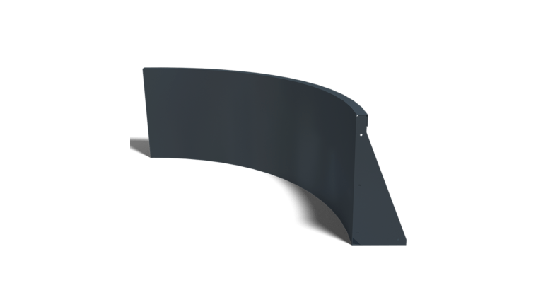 Gepoedercoat staal keerwand binnenbocht 1000x1000mm (hoogte 500mm)