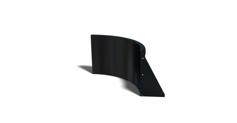 Gepoedercoat staal keerwand binnenbocht 500x500mm (hoogte 400mm)