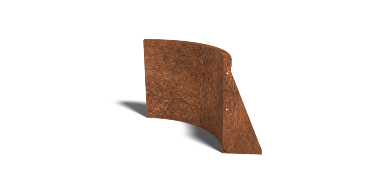 Cortenstaal keerwand binnenbocht 500x500mm (hoogte 500mm)