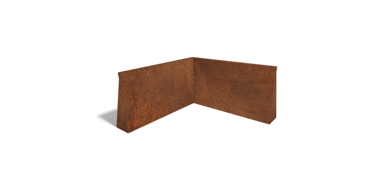 Cortenstaal keerwand binnenhoek 1000x1000mm (hoogte 600mm)