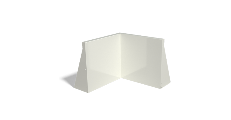 Gepoedercoat staal keerwand binnenhoek 500x500mm (hoogte 500mm)