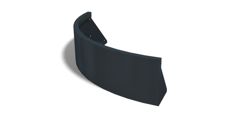 Gepoedercoat staal keerwand buitenbocht 1000x1000mm (hoogte 300mm)
