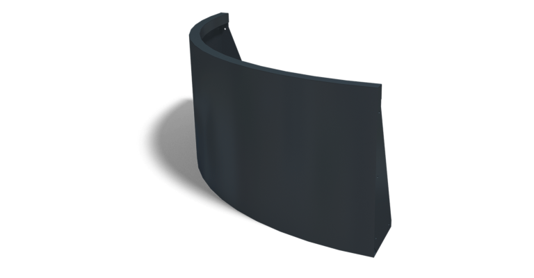 Gepoedercoat staal keerwand buitenbocht 1000x1000mm (hoogte 500mm)
