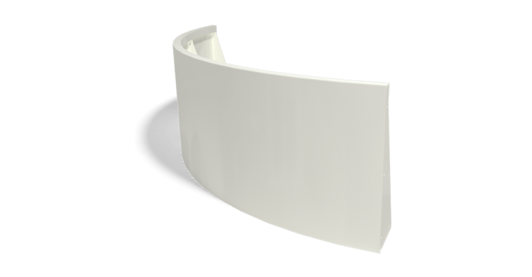 Gepoedercoat staal keerwand buitenbocht 1500x1500mm (hoogte 600mm)