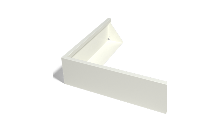 Gepoedercoat staal keerwand buitenhoek 1000x1000mm (hoogte 300mm)