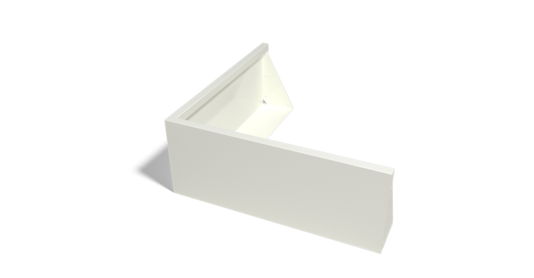 Gepoedercoat staal keerwand buitenhoek 1000x1000mm (hoogte 400mm)