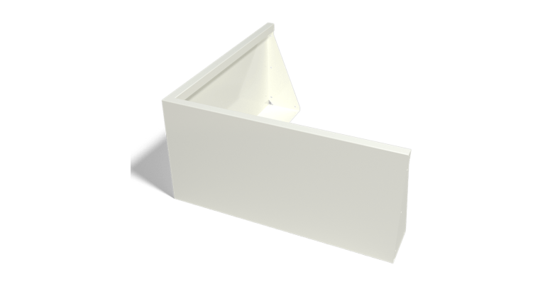 Gepoedercoat staal keerwand buitenhoek 1000x1000mm (hoogte 500mm)