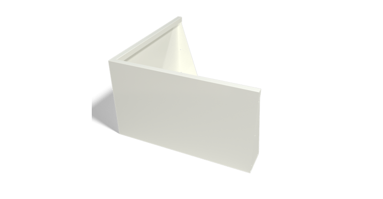 Gepoedercoat staal keerwand buitenhoek 1000x1000mm (hoogte 600mm)
