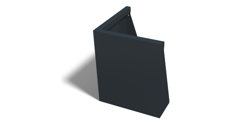 Gepoedercoat staal keerwand buitenhoek 500x500mm (hoogte 600mm)