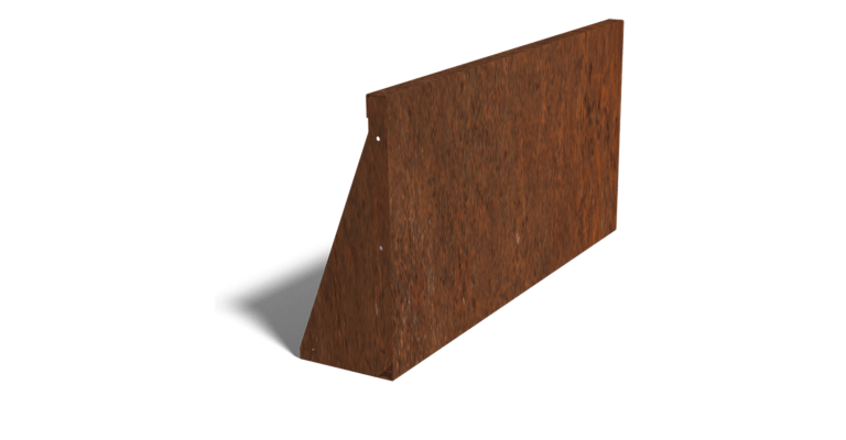 Cortenstaal keerwand recht 1000mm (hoogte 500mm)