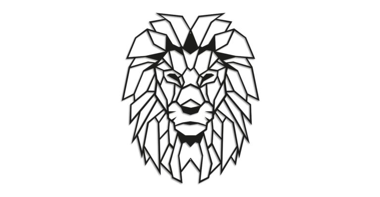 Metalen wanddecoratie Lion 1.0