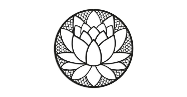 Metalen wanddecoratie Lotus Flower