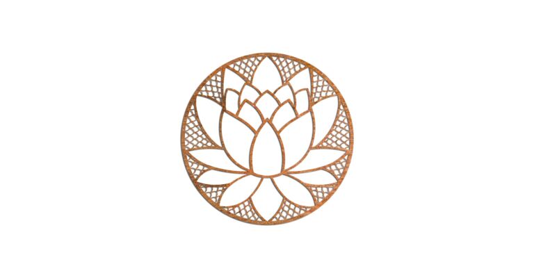Cortenstaal wanddecoratie Lotus Flower