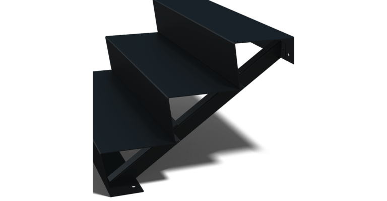 Zwarte trap New York 3-trede (breedte 1000mm)