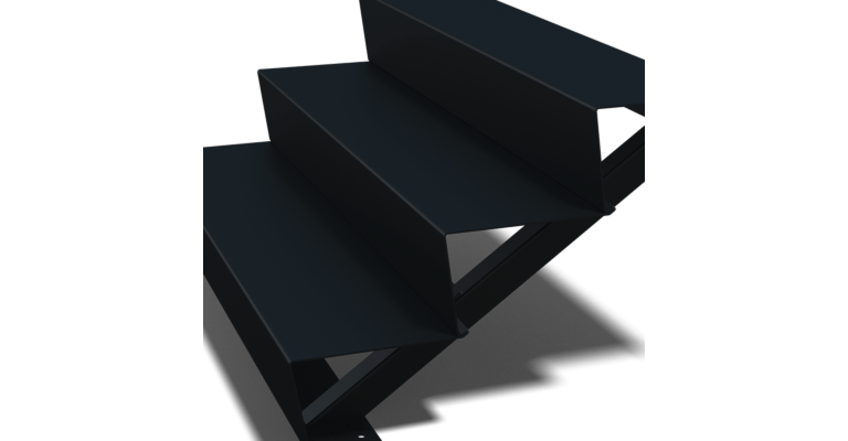 Zwarte trap New York 3-trede (breedte 1200mm)