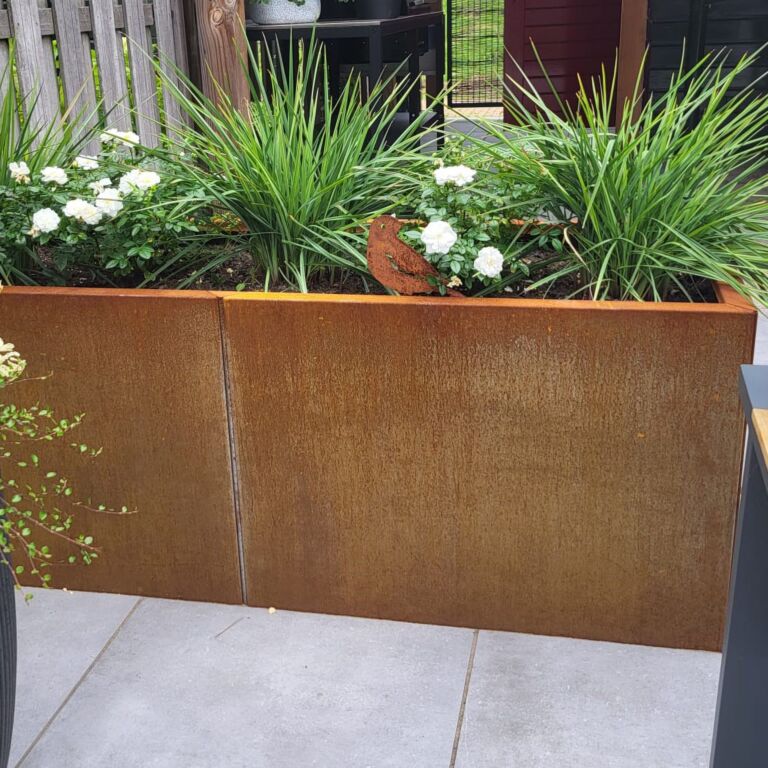 Cortenstaal plantenbak Texas xxl 1600x600