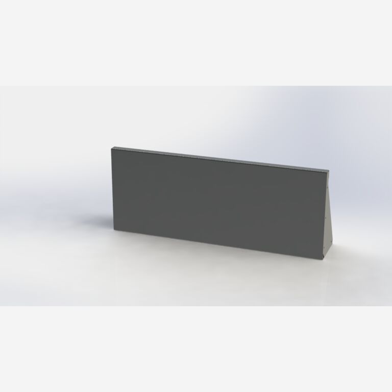 Gepoedercoat staal keerwand recht 1000mm (hoogte 400mm)