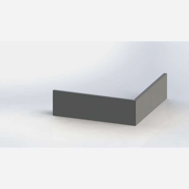 Gepoedercoat staal keerwand buitenhoek 1000x1000mm (hoogte 300mm)