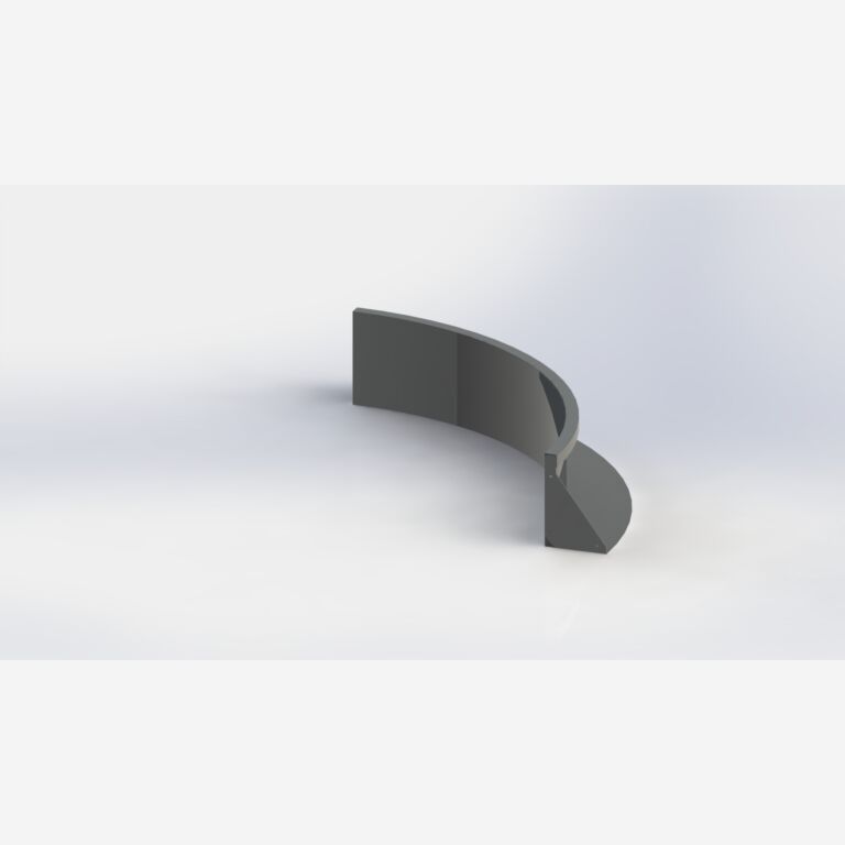 Gepoedercoat staal keerwand binnenbocht 1000x1000mm (hoogte 300mm)
