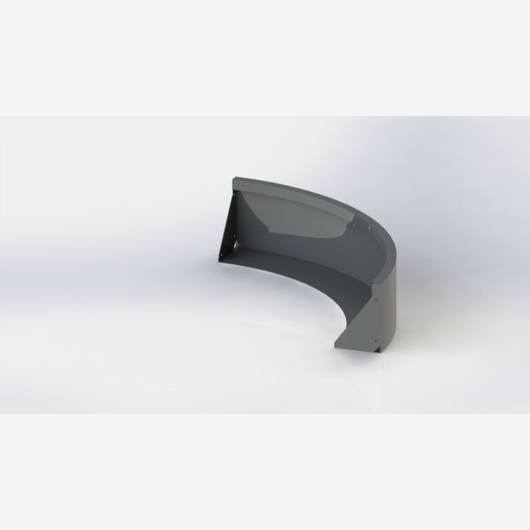 Gepoedercoat staal keerwand buitenbocht 1000x1000mm (hoogte 300mm)