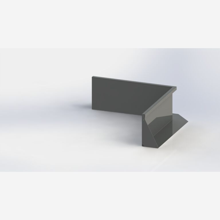 Gepoedercoat staal keerwand binnenhoek 1000x1000mm (hoogte 400mm)