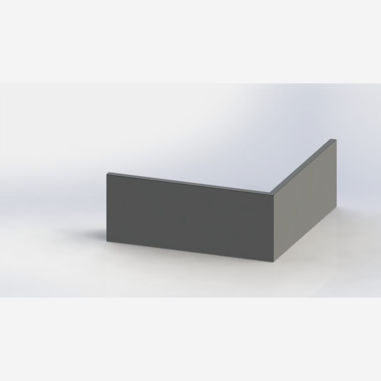 Gepoedercoat staal keerwand buitenhoek 1000x1000mm (hoogte 400mm)