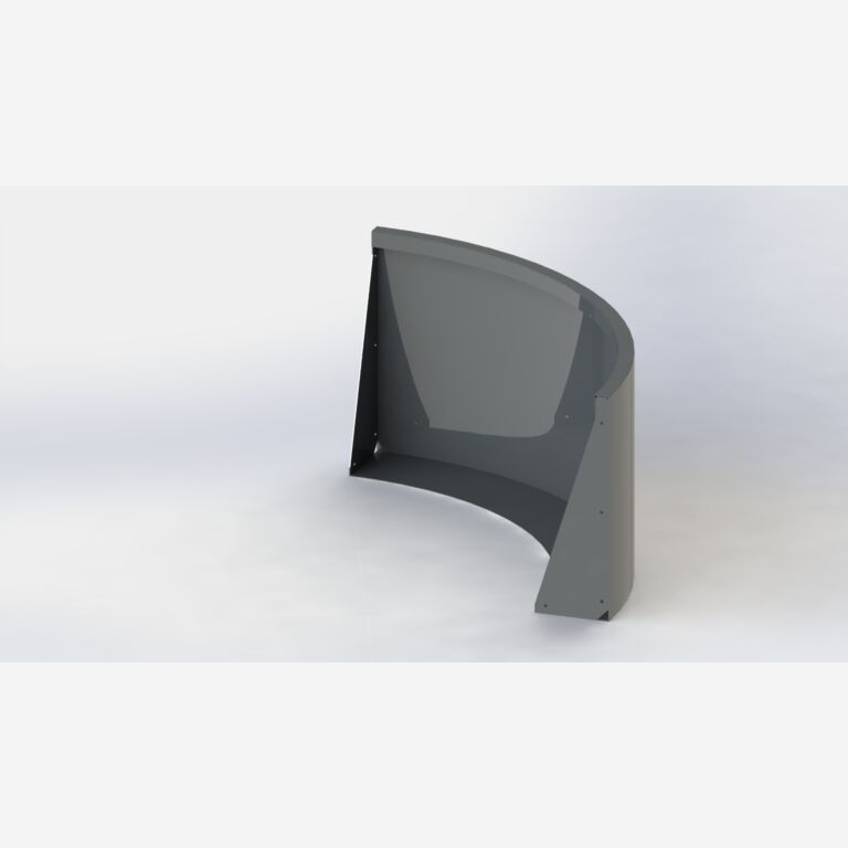 Gepoedercoat staal keerwand buitenbocht 1000x1000mm (hoogte 600mm)