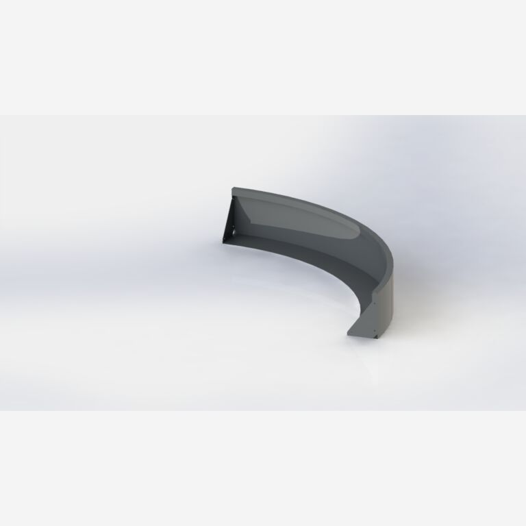 Gepoedercoat staal keerwand buitenbocht 1500x1500mm (hoogte 300mm)