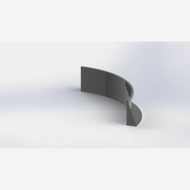 Gepoedercoat staal keerwand binnenbocht 1500x1500mm (hoogte 500mm)