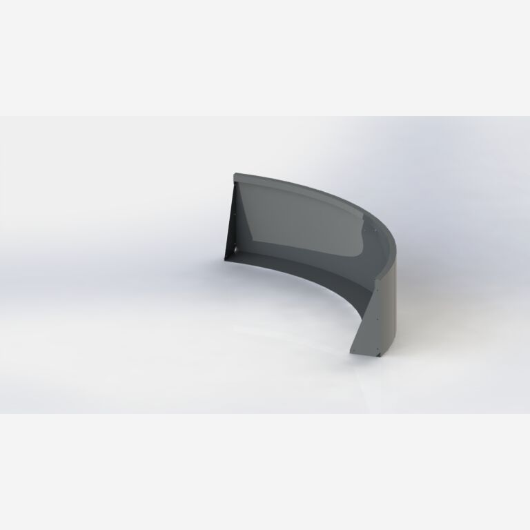 Gepoedercoat staal keerwand buitenbocht 1500x1500mm (hoogte 500mm)