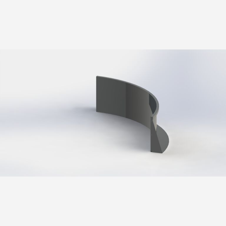 Gepoedercoat staal keerwand binnenbocht 1500x1500mm (hoogte 600mm)