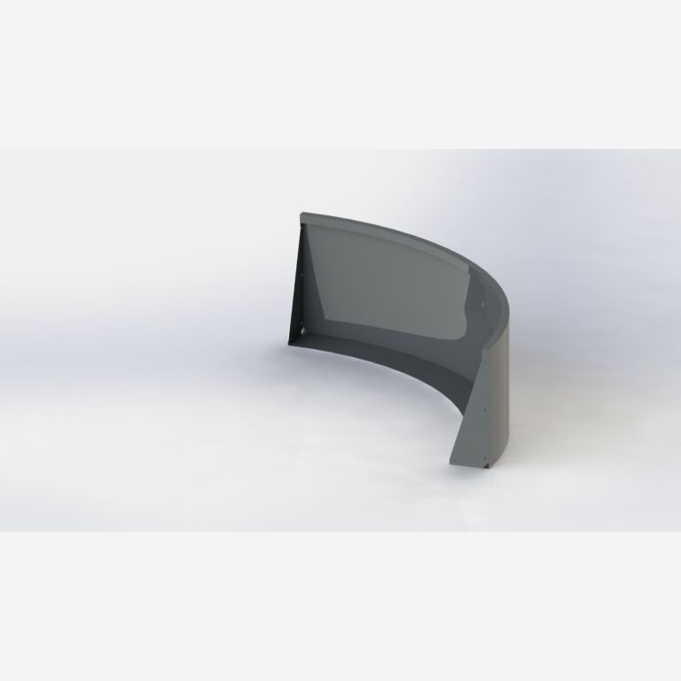 Gepoedercoat staal keerwand buitenbocht 1500x1500mm (hoogte 600mm)