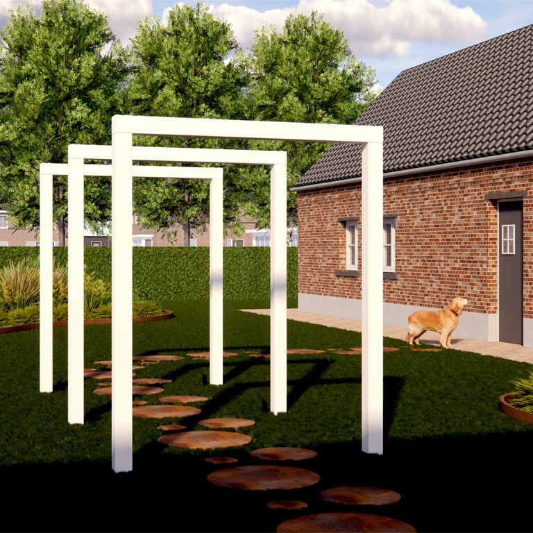 Gepoedercoat staal pergola recht 250 cm