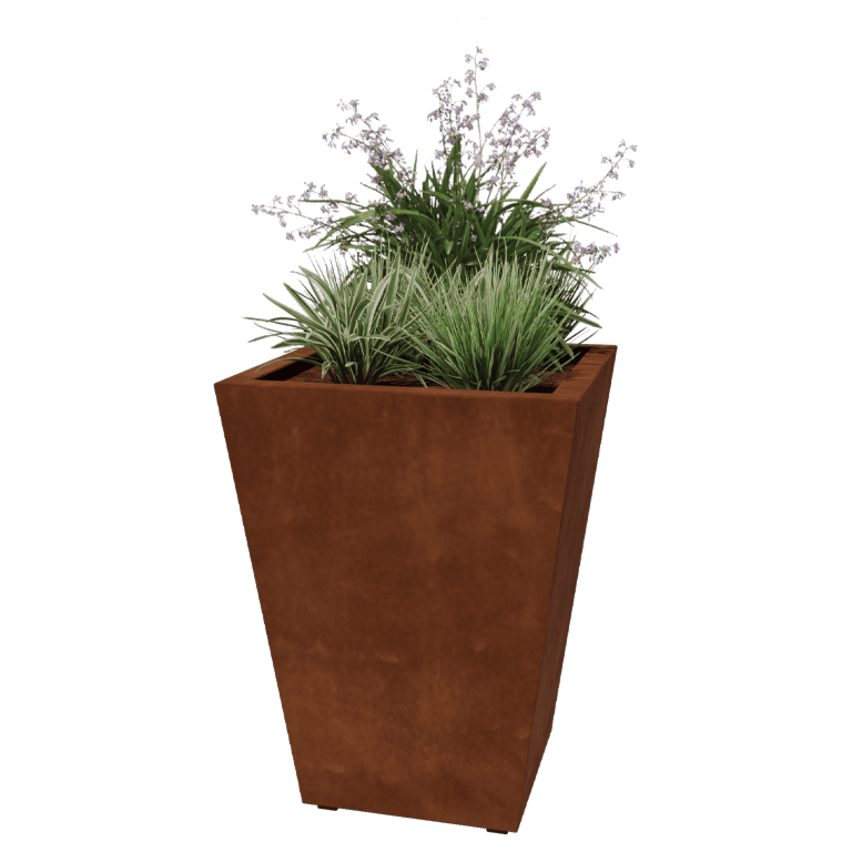 Cortenstaal gelaste plantenbak Cone 60 x 60 x 80 cm