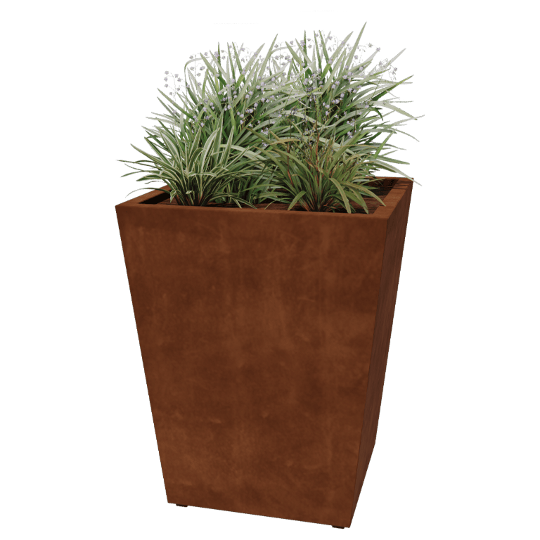 Cortenstaal gelaste plantenbak Cone 80 x 80 x 100 cm