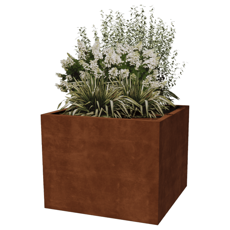 Cortenstaal gelaste plantenbak Montana 100 x 100 x 80 cm