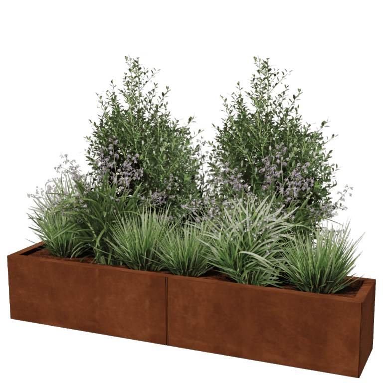 Cortenstaal plantenbak Texas xxl 160 x 30 cm