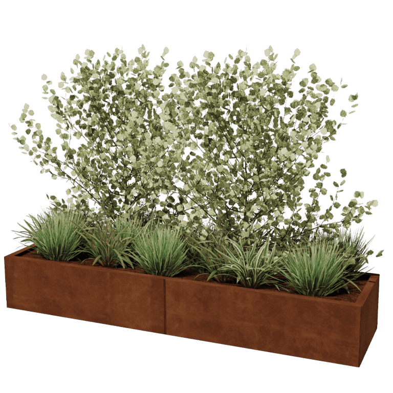 Cortenstaal plantenbak Texas xxl 200 x 50 cm