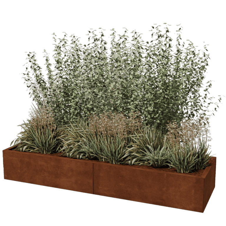 Cortenstaal plantenbak Texas xxl 200 x 60 cm