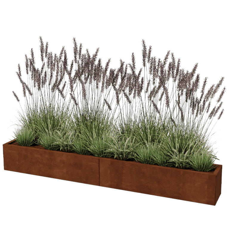 Cortenstaal plantenbak Texas xxl 240 x 30 cm