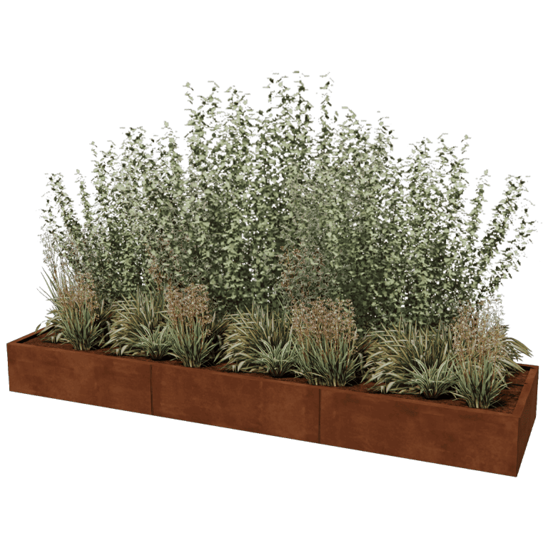 Cortenstaal plantenbak Texas xxl 300 x 80 cm