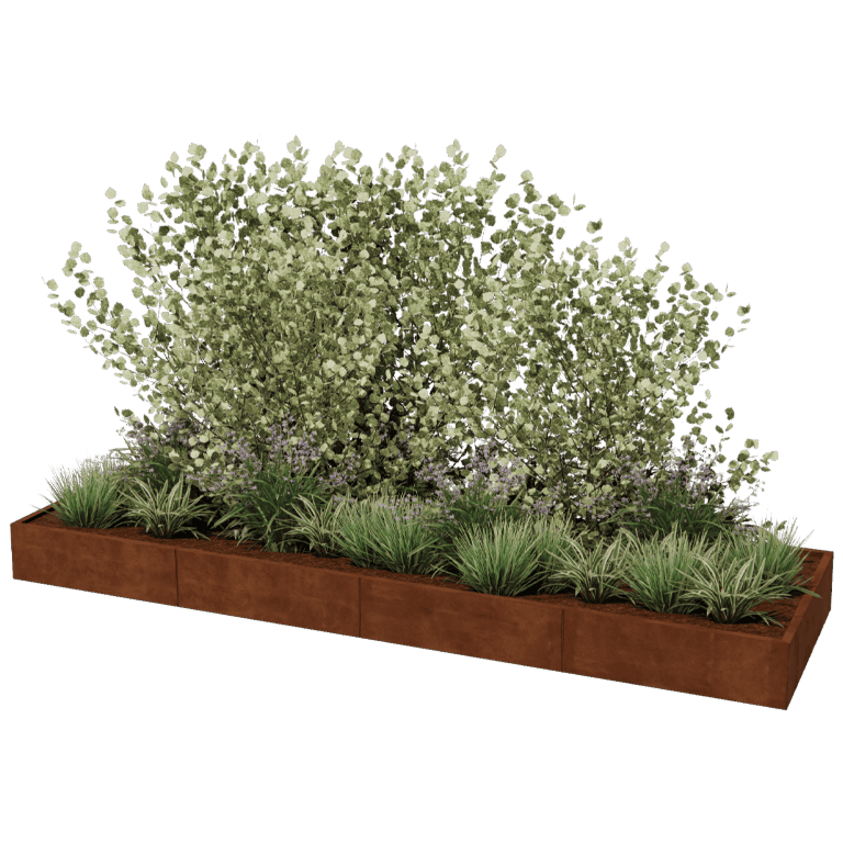 Cortenstaal plantenbak Texas xxl 400 x 120 cm