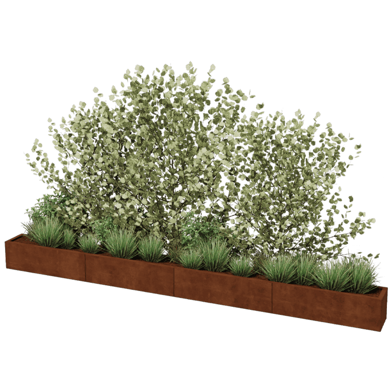 Cortenstaal plantenbak Texas xxl 400 x 30 cm