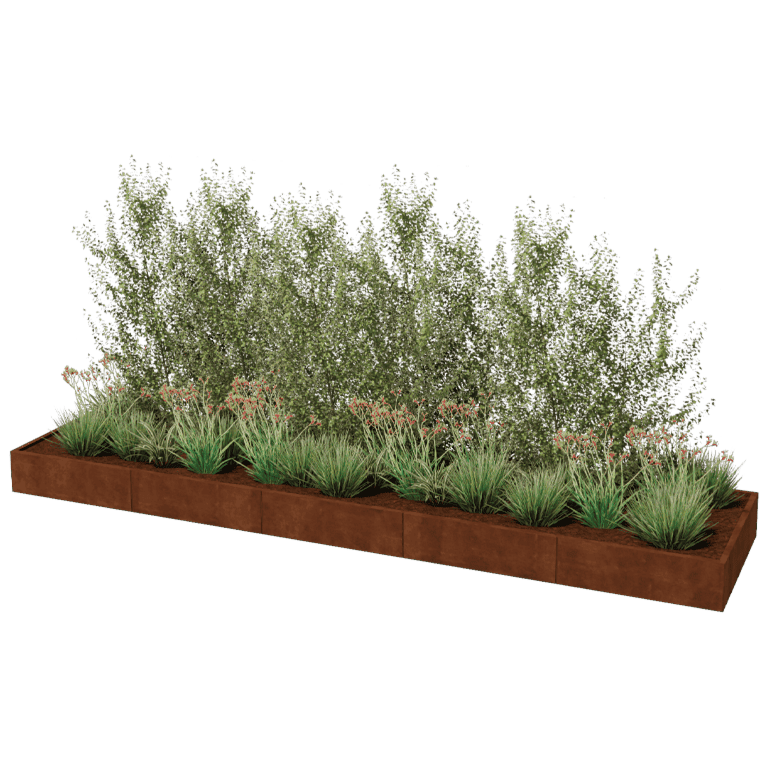 Cortenstaal plantenbak Texas xxl 500 x 120 cm