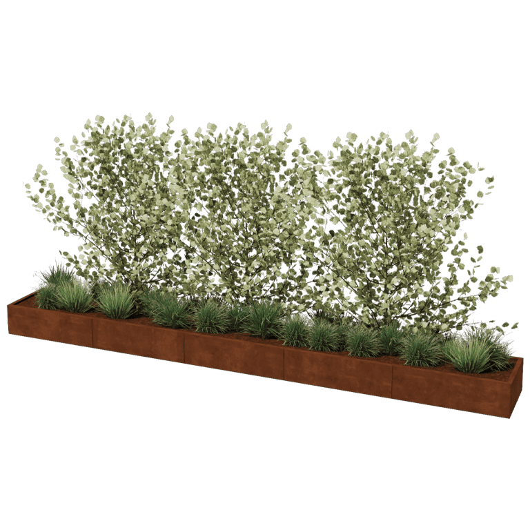 Cortenstaal plantenbak Texas xxl 500 x 60 cm