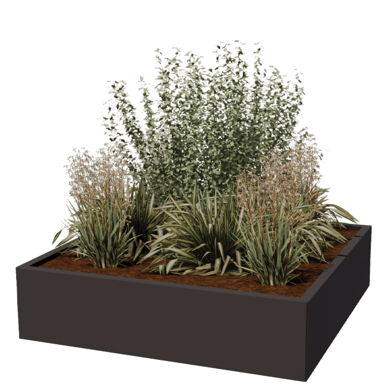 Gepoedercoat staal plantenbak Miami 120 x 120 cm